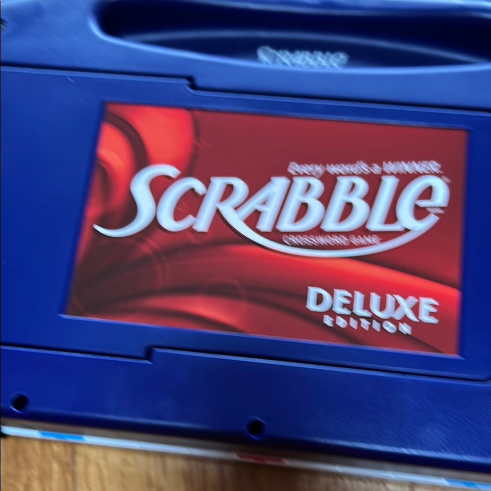Scrabble Deluxe Edition Board Game - Blue